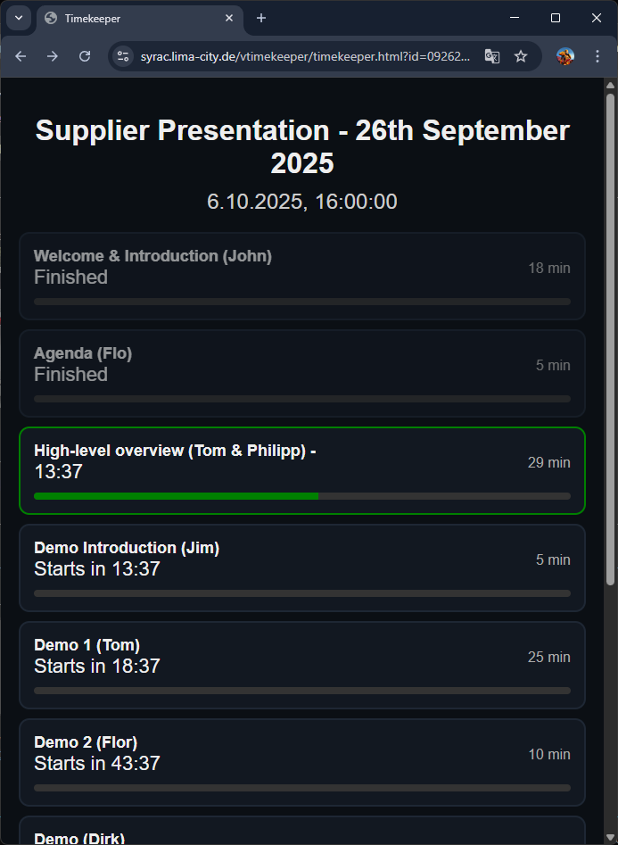 VTimekeeper Example Screenshot